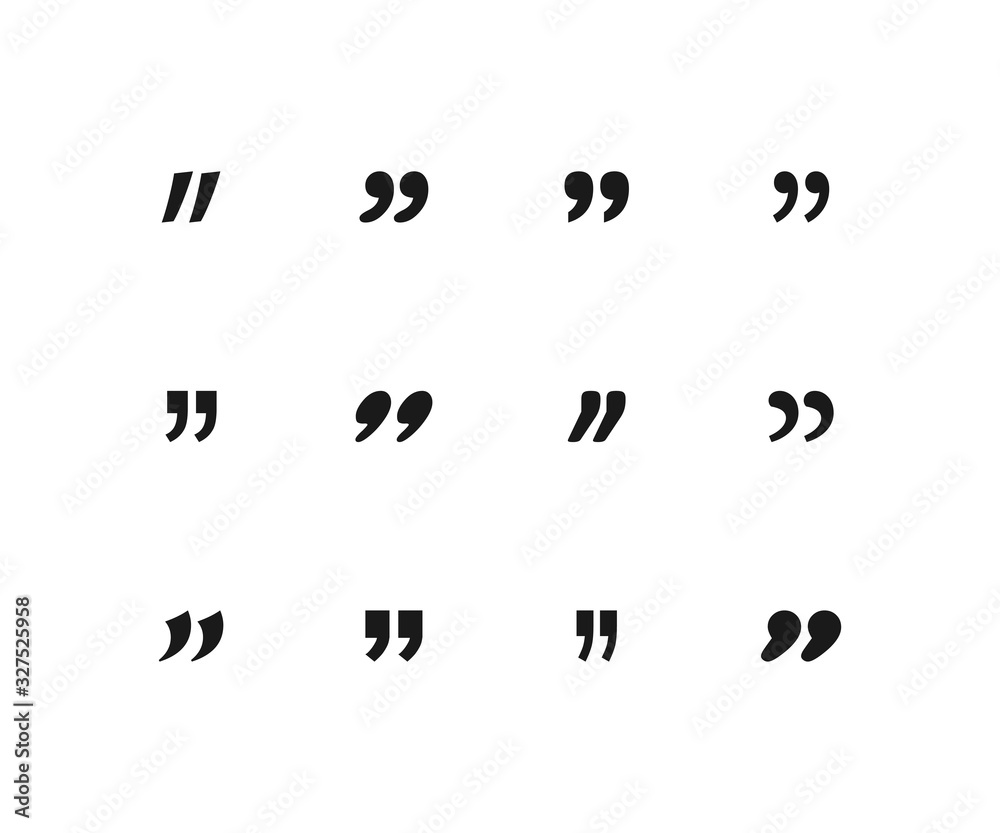 Canvas Prints quotes icons collection. quote marks vector icons, isolated on white background. quotation marks set