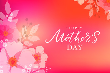 Happy Mother's Day handwritten lettering. Happy Mother's Day typography vector design for greeting cards and poster. Design template celebration. Vector illustration.