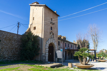 Entrance of Medieval village of Santa Severa (municipality of Santa Marinella) located along the ancient Via Aurelia near Rome in front of the Tyrrhenian Sea