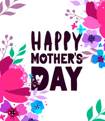 Happy Mother's Day handwritten lettering. Happy Mother's Day typography vector design for greeting cards and poster. Design template celebration. Vector illustration.