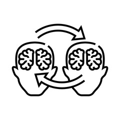Sharing ideas line icon, concept sign, outline vector illustration, linear symbol.