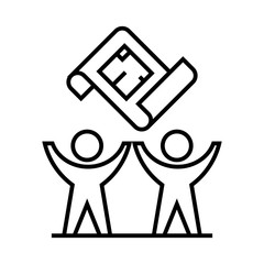 Map document line icon, concept sign, outline vector illustration, linear symbol.
