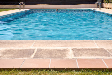 person swimming in the pool