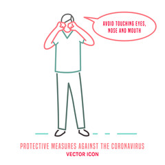 Protective measure against the coronavirus icon