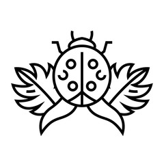 Ladybug line icon, concept sign, outline vector illustration, linear symbol.
