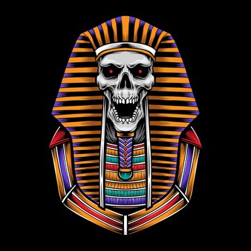 skull sphinx vector logo illustration