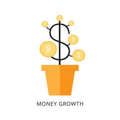 plant with coins funding icon vector illustration design