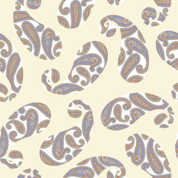 Seamless pattern of a beautiful paisley design,