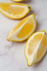 fresh lemons close-up on a white background