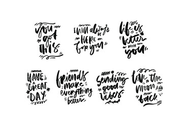 Inspirational quotes for your design. Hand lettering illustration
