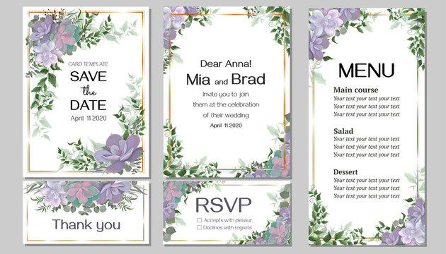 set of invitation cards 