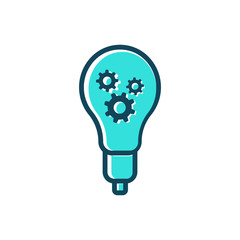 Bulb with gear icon