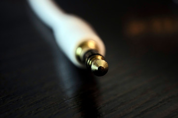 AUX headphone output close-up. 3.5 mm jack