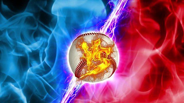 versus base ball fire background animation