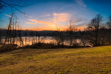 Autumn landscape on a field
