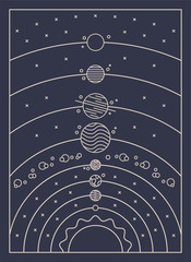 the planets in the solar system vector icons © Алена Габидуллина