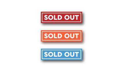 Sold out sign vector template.