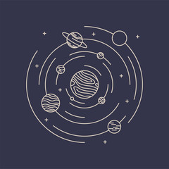planets of the solar system vector icons © Алена Габидуллина