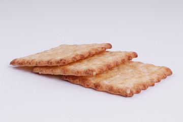 Top view of cookie isolated on a white background, crackers
