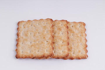 Top view of cookie isolated on a white background, crackers