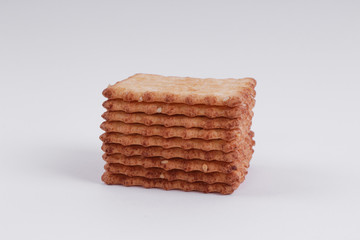 Top view of cookie isolated on a white background, crackers