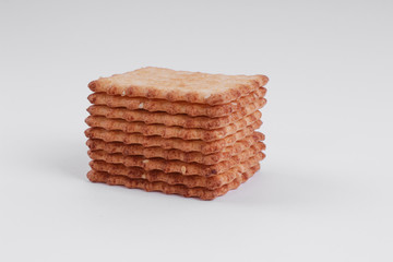 Top view of cookie isolated on a white background, crackers