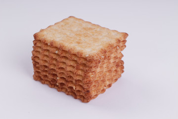 Top view of cookie isolated on a white background, crackers