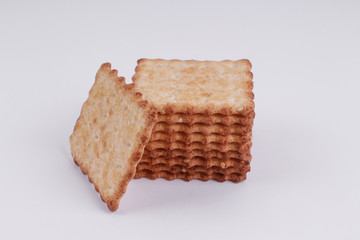 Top view of cookie isolated on a white background, crackers