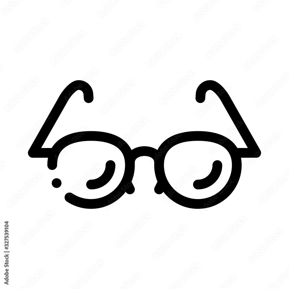 Sticker Glasses For Good Vision Icon Thin Line Vector. Optical Glasses Optometrist Equipment For Better Eyesight Concept Linear Pictogram. Monochrome Outline Sign Isolated Contour Symbol Illustration