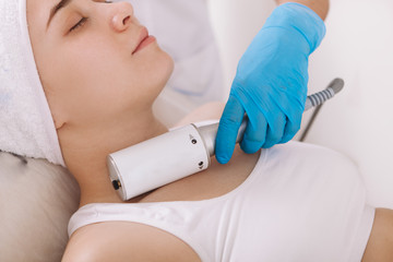 woman receives a spa treatment
