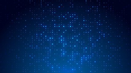 Fototapeta na wymiar Dot white blue pattern screen led light gradient texture background. Abstract technology big data digital background. 3d rendering.