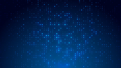 Obraz premium Dot white blue pattern screen led light gradient texture background. Abstract technology big data digital background. 3d rendering.