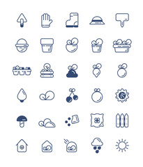 set of icons garden, vegetable garden, agriculture