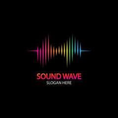 Sound Wave. Colorful sound waves for party, DJ, pub, clubs, discos. Audio equalizer technology. illustration