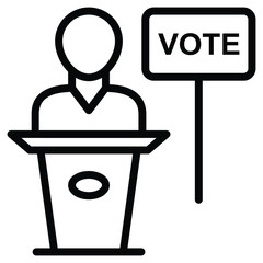 Candidate Vote Concept, hrm symbol on white background, employee union  and politics vector icon design