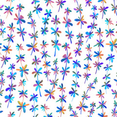 Fototapeta na wymiar Flowers seamless pattern. Hand drawing with a pencil. Botanical illustration. Background for headline, image for blog, decoration. Design for wallpaper, textile, fabrics.