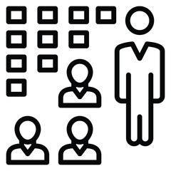 Business Expansion by Hiring New Staff Concept, Hrm symbol on white background, Upsizing Vector Icon Design