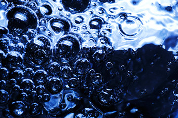bubbles on a dark background close up