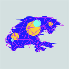 Geometric animal illustration with modern colour