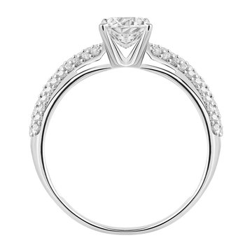 Ring of gold with diamonds (on white background) 