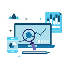 Fototapeta premium Data and analytical research concept 