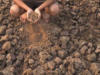 soil in hands