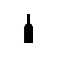 wine bottle icon. vector flat illustration