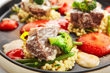 Calf cheeks with ptitim closeup view