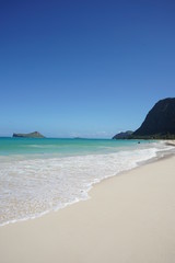 White sand beach in Hawaii