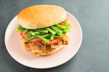 Chacarero Sandwich typical of chilean cuisine