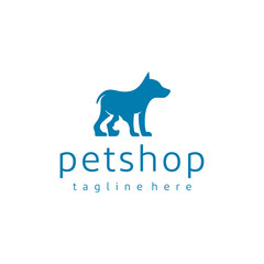 Negative space dog and cat for pet shop logo design