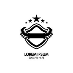 Abstract shield bull logo, horn badges logo icon