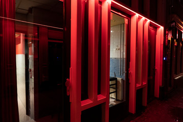 Window brothel in Red light district in the old town