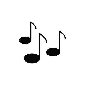 music icon. Musical note  - black vector icon
